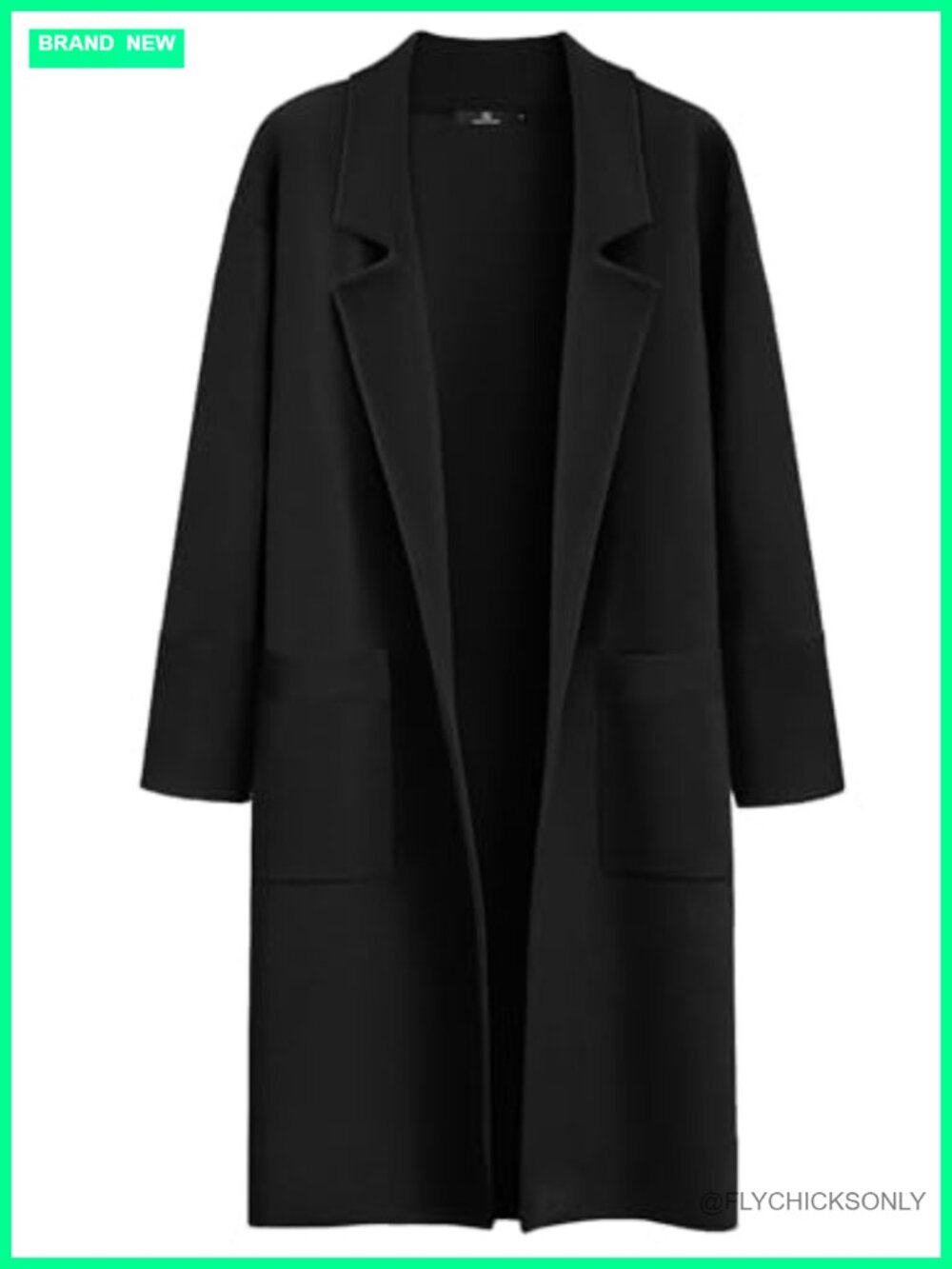 Long Cardigan Sweater Oversized Trench Coat Shawl Collar Midi